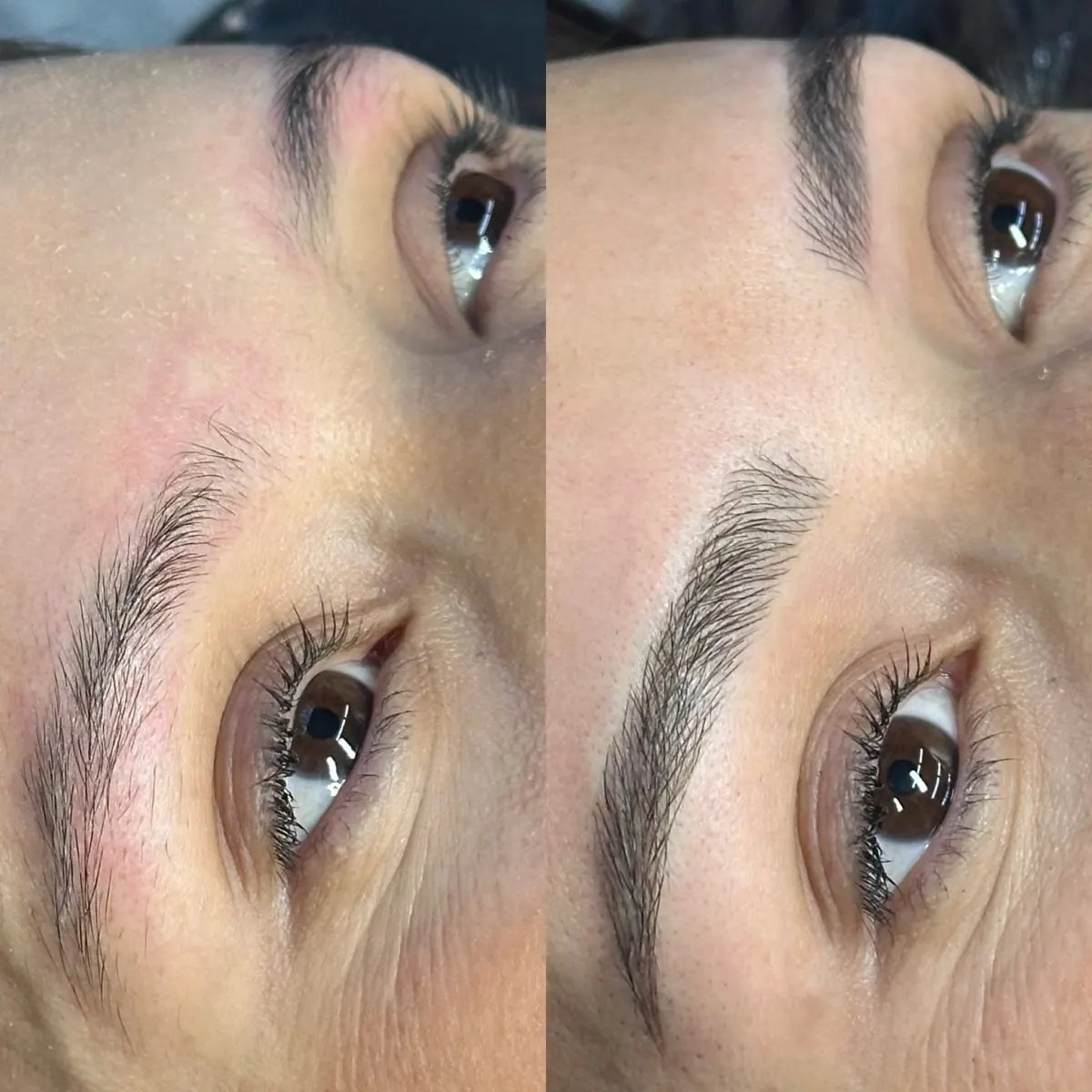 Cejas antes y después de microblading